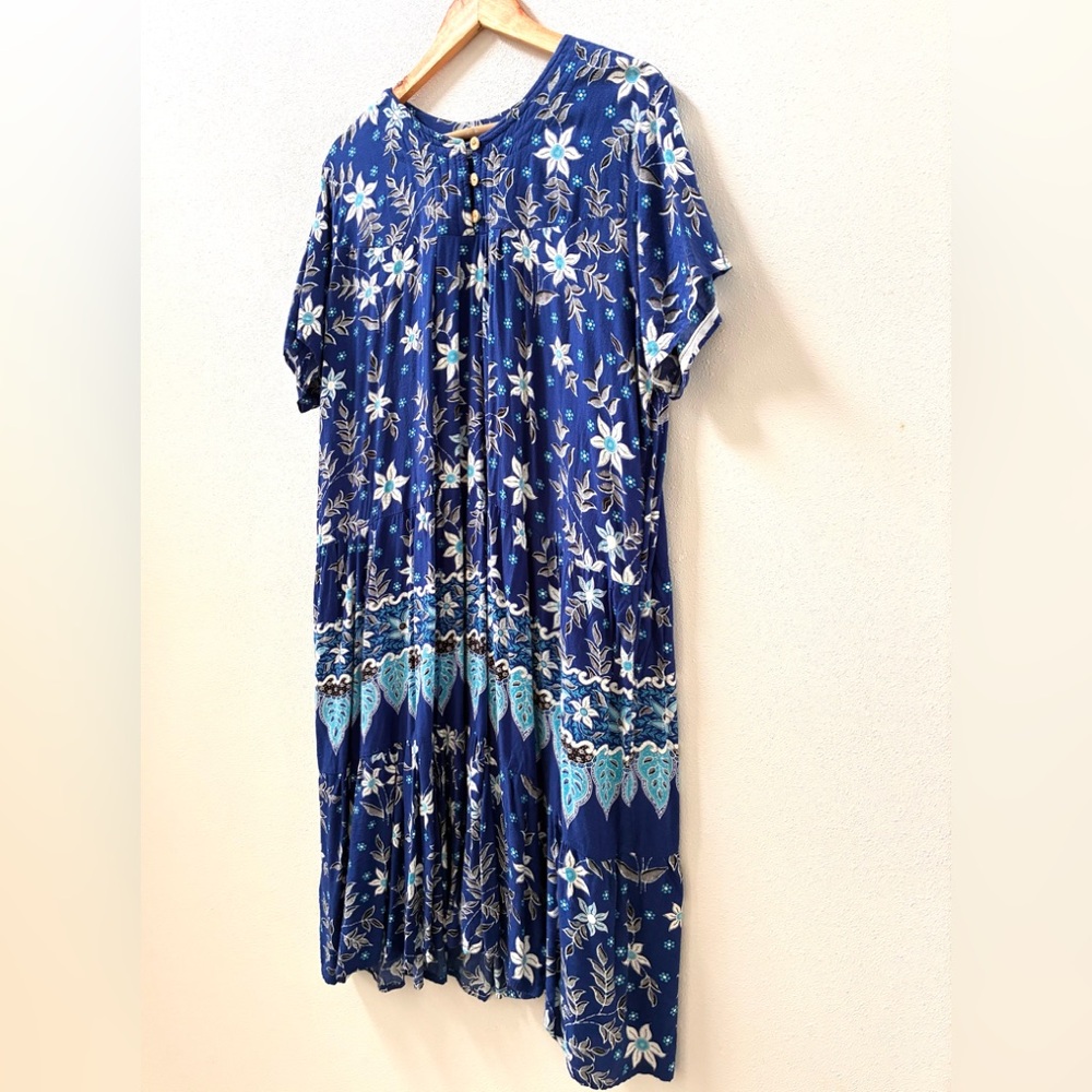 Vintage Cotton Floral House Dress (Free Size) - Picture 4 of 5